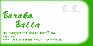 boroka balla business card